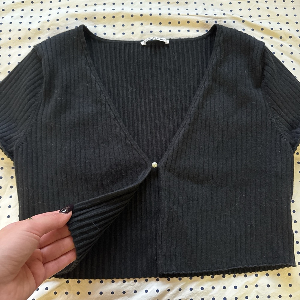 Reformation short sleeve pearl button top